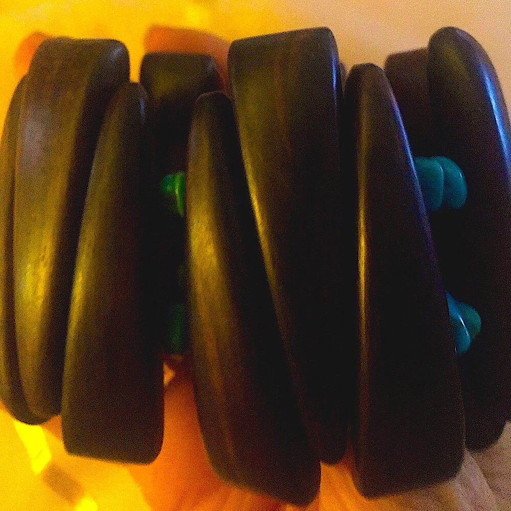 Wooden and Turquoise Bead Bracelet